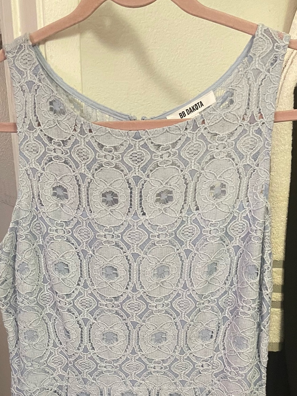 BB Dakota Pale Blue Lace Camisole Tank
